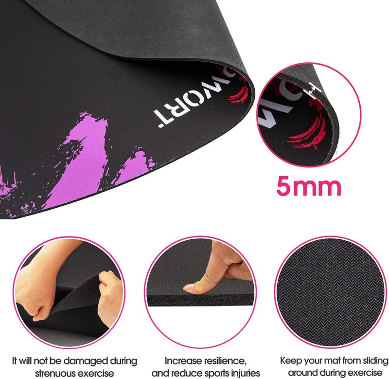 Flowort Cheete Jump Rope Mat Large Rubber Exercise Mat Indoor Outdoor Shock Absorbing Mat Non-Slip Oval Design for Floor & Rope Protection, Workout Mats for Home Gym Flooring - Image 4
